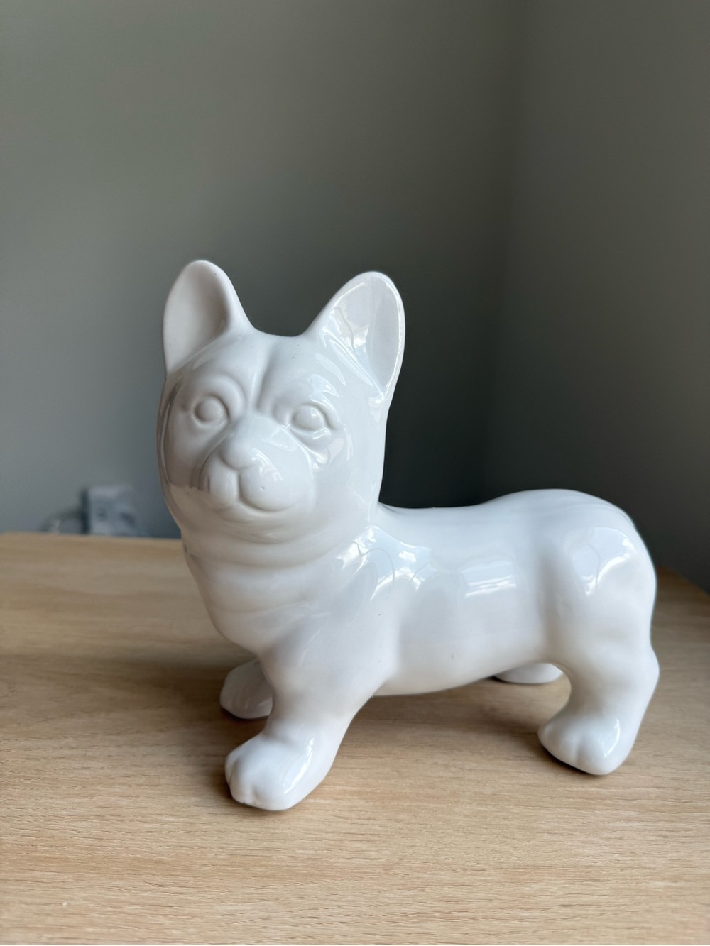 White Ceramic Dog Figurine | Modern Home Decor